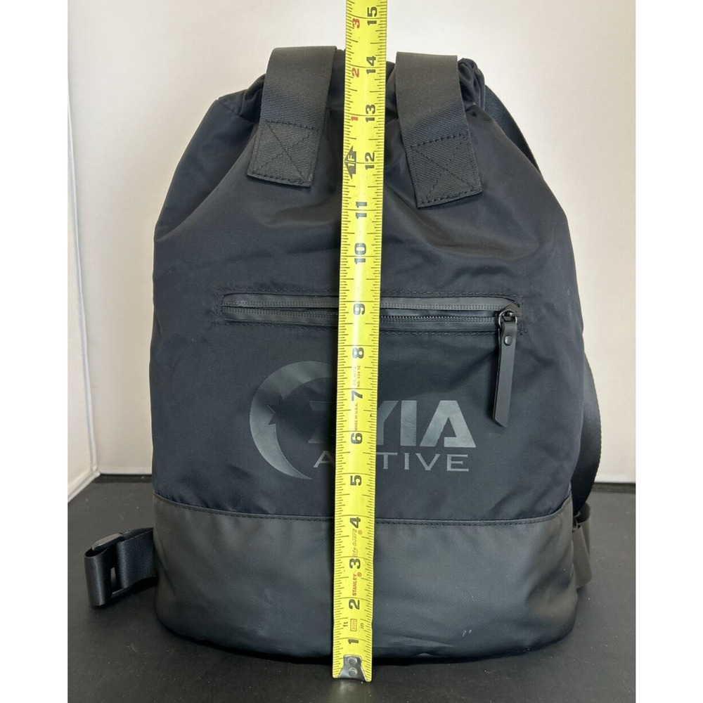 Zyia Active Drawstring Backpack Puffer Black Gym … - image 6